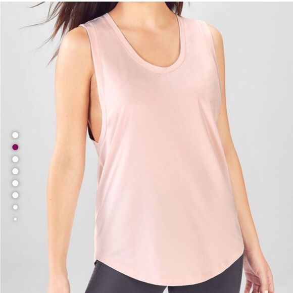 Fabletics Demi Lavato Kortney Tank Top Pink Dropped armholes - Picture 1 of 9
